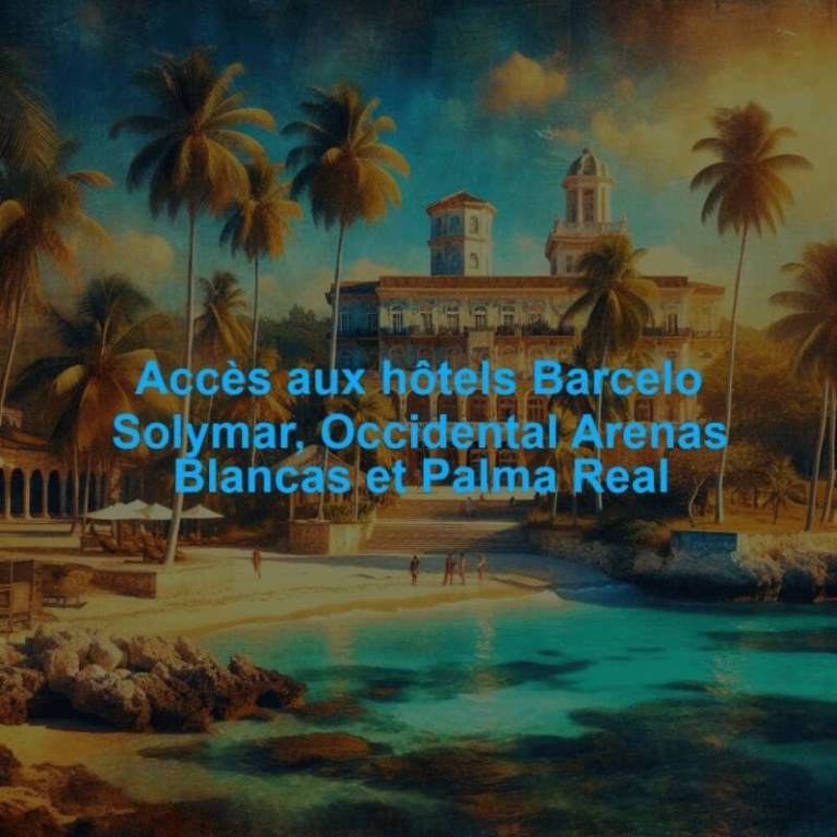 Accès aux hôtels Barcelo Solymar, Occidental Arenas Blancas et Palma Real