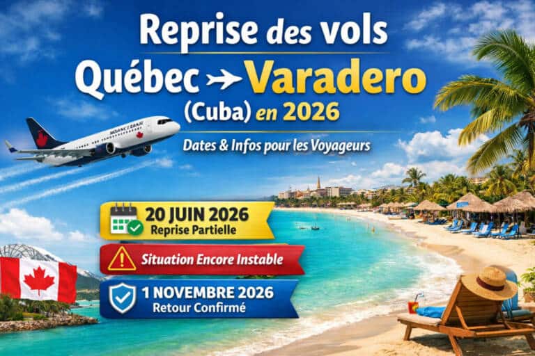 Vols Québec Varadero 2026