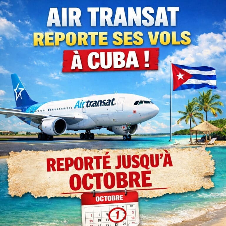 air transat suspend temporairement la vente de ses vols vers cuba