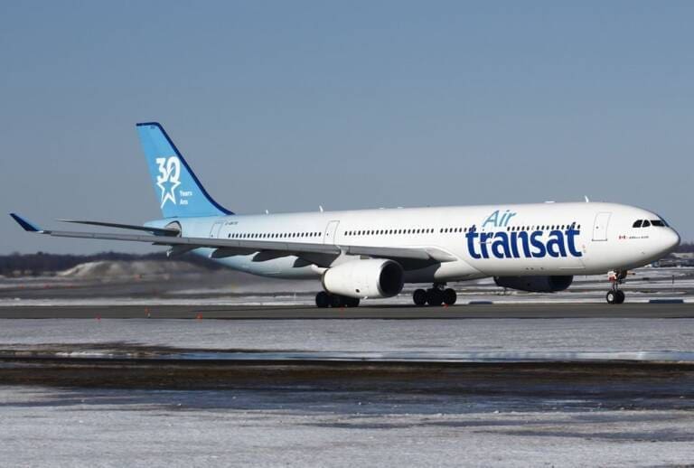airbus a330 300 of air transat c gkts on special 30 years tail livery at montréal pierre elliott trudeau international airport 1024x691