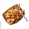Delicious poutine dish with gravy and cheese curds food photography transparent background culinary delight