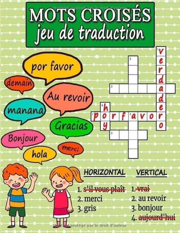 mots croises apprenez le vocabulaire francais espagnol a varadero