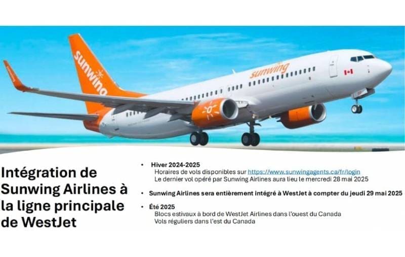 sunwing integre a westjet le 29 mai 2025 pnr bagages et enregistrement