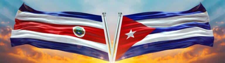 Drapeaux Costa Rica et Cuba